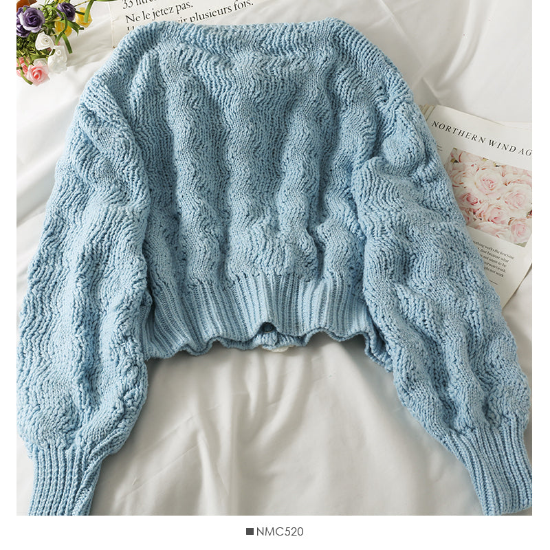 Sweater women's autumn three-dimensional flower sweet long sleeved sweater  1882