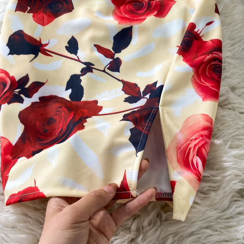 Robe à bretelles dos nu imprimée 2760