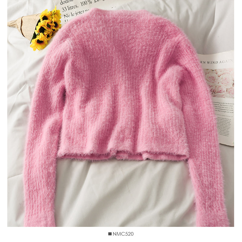 Sweater women's  new V-neck single breasted cardigan  1923