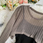 Long sleeved Knitted Blouse hip strap dress  2764