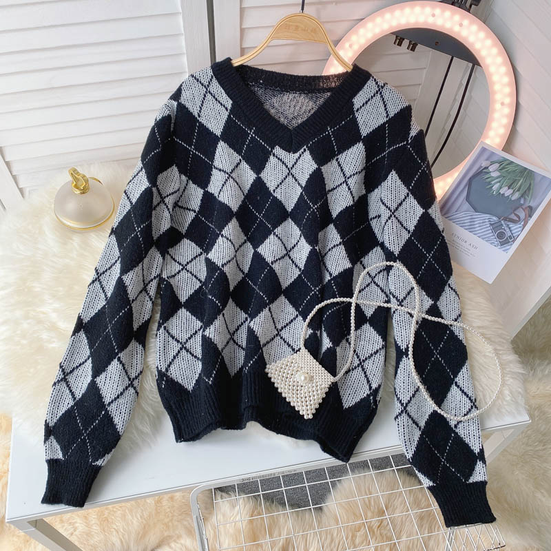 Lazy wind sweater women's autumn and winter sweater  1592