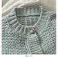 Crew neck single breasted long sleeved cardigan versatile sweater female  1856
