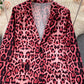 European and American style versatile medium and long leopard print suit  1563
