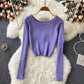 Long sleeved slim fit knit sweater  1599