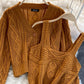 Short cardigan coat women's knitted top two piece suit  1576