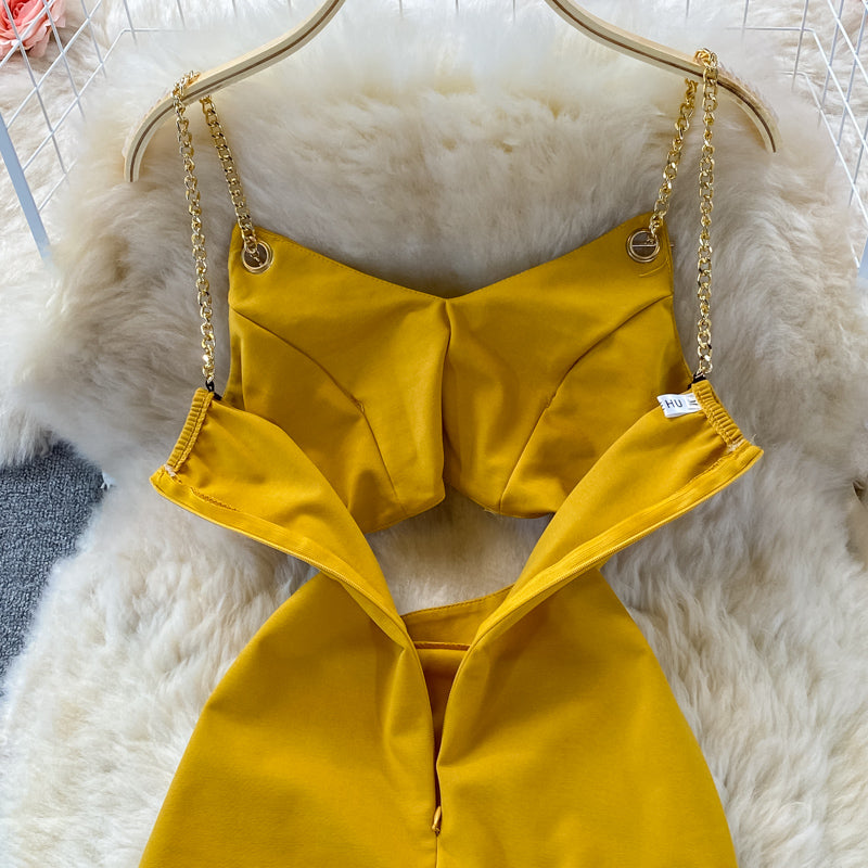 Sexy fashion hollow out waist tight bag hip suspender dress  3359