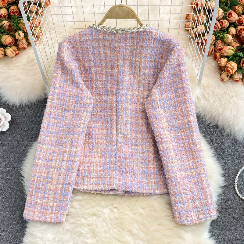 Xiaoxiangfeng celebrity temperament high-end button color top  1635