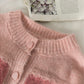 Short long sleeve single breasted knit, cardigan patchwork color sweater  1447
