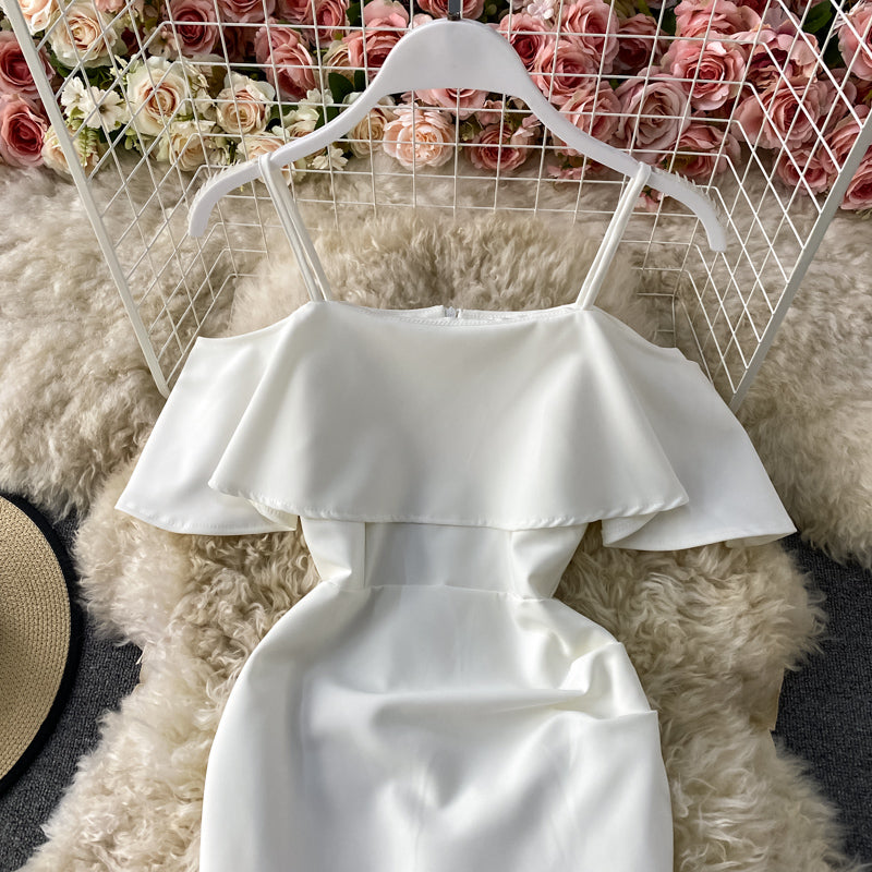 One shoulder Strapless Strapless TIGHT SKINNY Hip Wrap Dress  3311