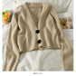 Sweater women's new two button short cardigan low neck  1800