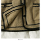 Pullover Damen farblich passender Streifen lose und dünne Strickjacke mit langen Ärmeln 1932