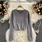 Versatile short Pullover mohair sweater  1615