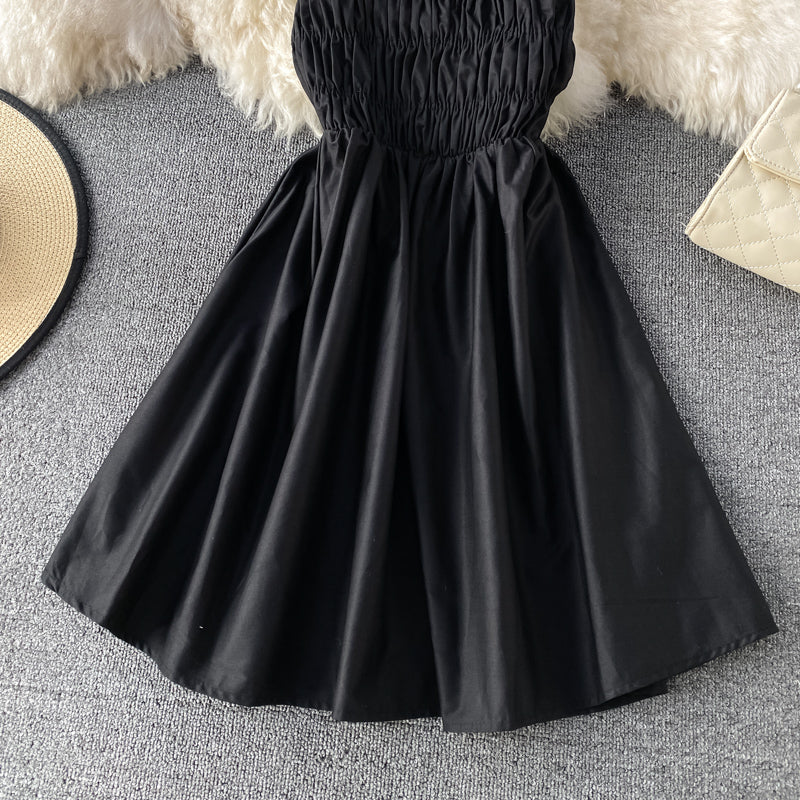 High waist off shoulder pleated strapless dress skirt  3043
