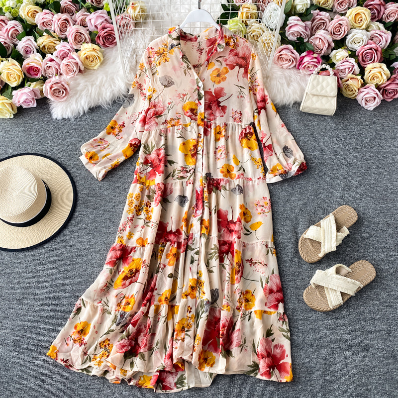 Holiday island beach skirt French print loose large  2878