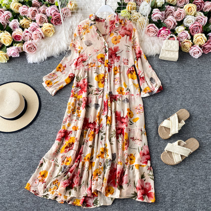 Holiday island beach skirt French print loose large  2878