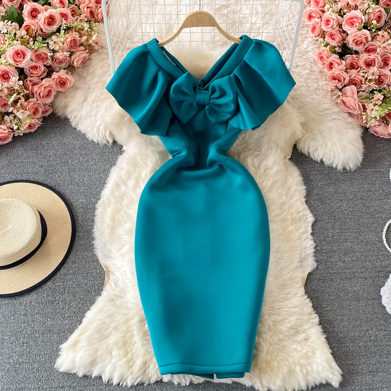 Robe-jupe portefeuille slim avec nœud 2740