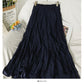 Pleated loose slim high waist pleated skirt  2560