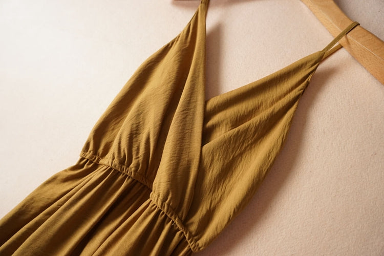 V-neck backless sexy beach skirt suspender dress  3274