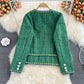 Xiaoxiangfeng tweed woven coat green coat  1657