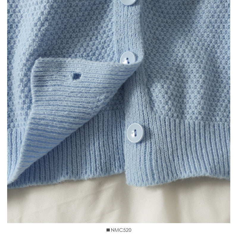 Einfarbiger, vielseitiger Cardigan-Pullover für den Außenbereich aus Strick 1835
