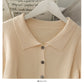 Lapel cardigan top female slim fit versatile sweater  1744