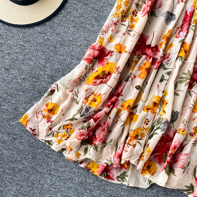 Holiday island beach skirt French print loose large  2878