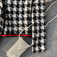Small fragrant clothes contrast color thousand bird lattice short suit coat  1638