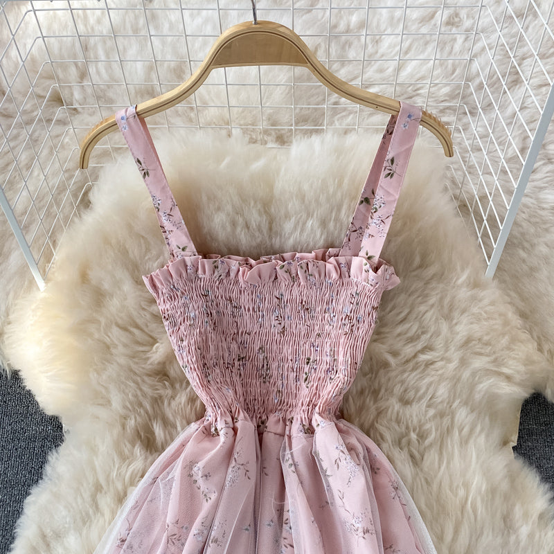 Sanfter Wind erste Liebe gebrochenes Blumen-Strapskleid 3336