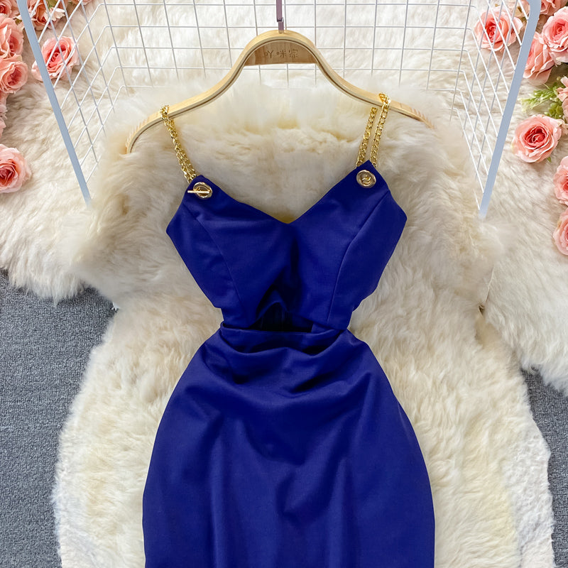 Sexy fashion hollow out waist tight bag hip suspender dress  3359