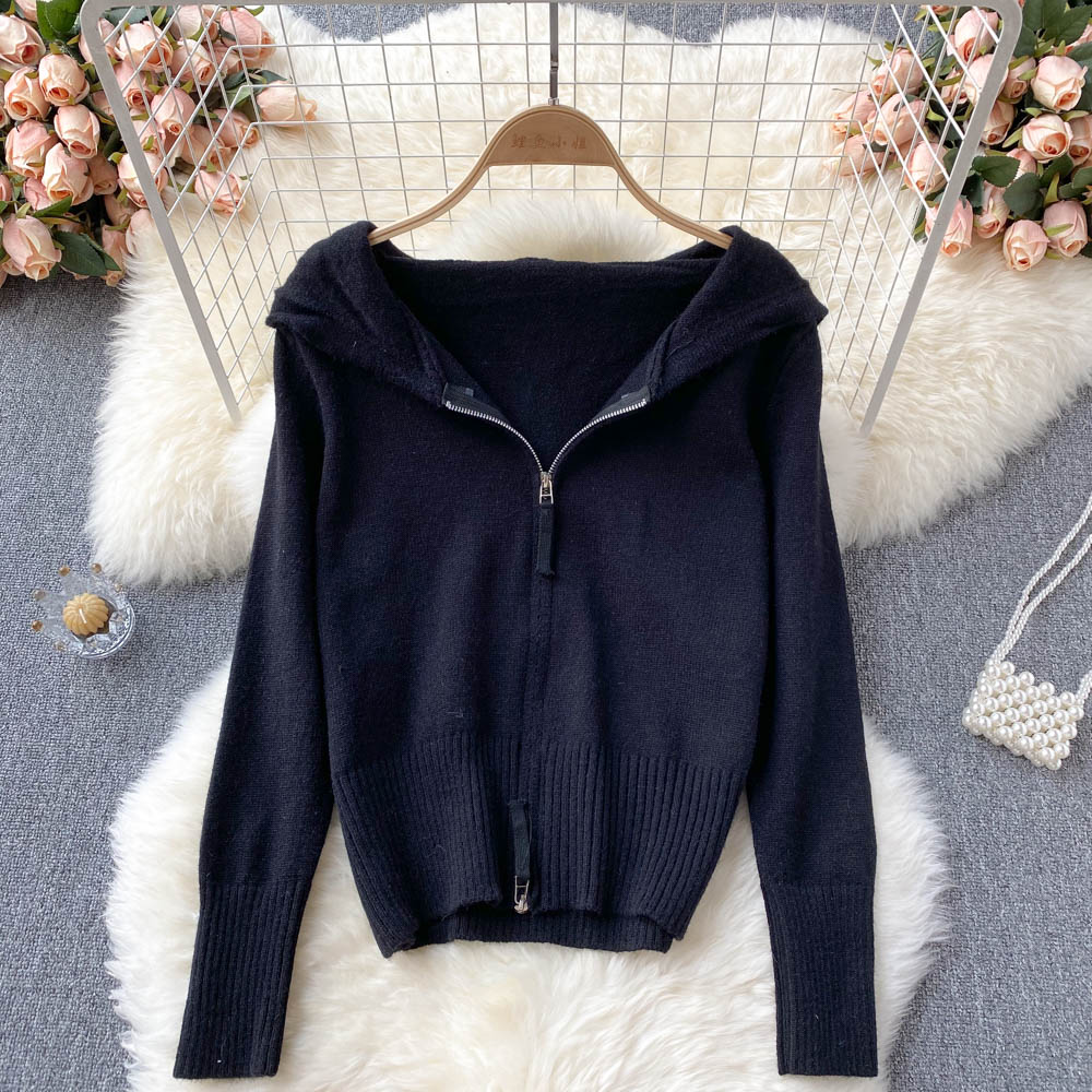 Autumn and winter new hooded sweater coat cardigan  1624