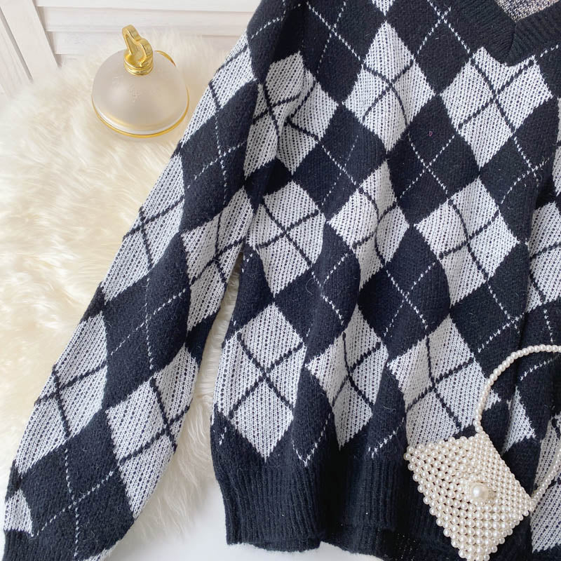 Lazy wind sweater women's autumn and winter sweater  1592