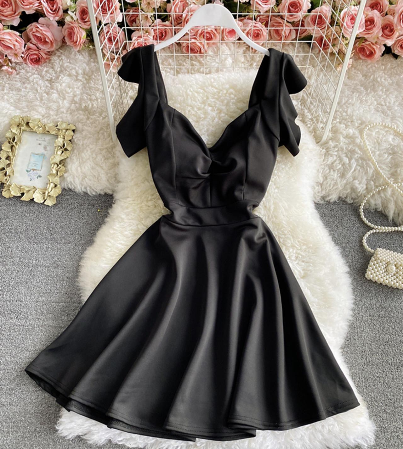 Cute A line backless short dress  1323
