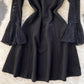 Black A line long sleeve dress  1299