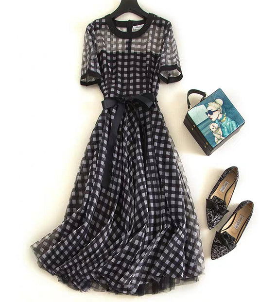 Retro black dress summer dress  1293