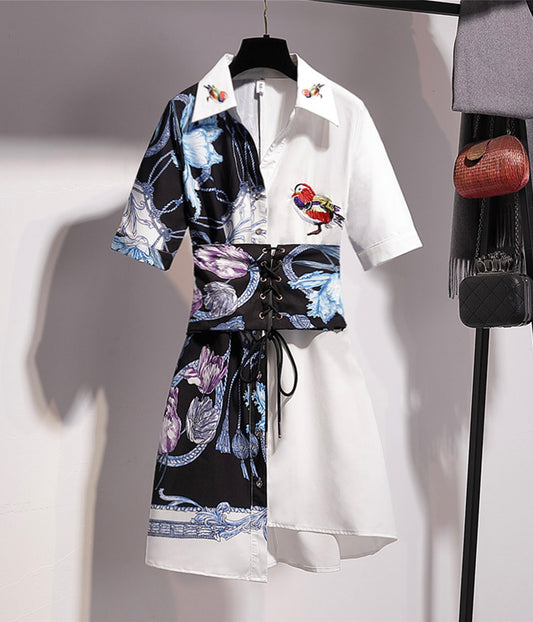 Robe d'été chic à coutures irrégulières 1272