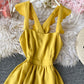 Fashion girl dress A line yellow summer dress  1220