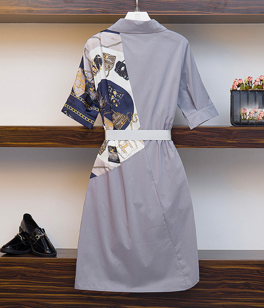 Stylish stitching dress summer dress  1279