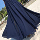 Einfaches langes Chiffonkleid mit V-Ausschnitt blaues Kleid 1218