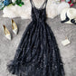Stylish v neck tulle sequins dress fashion girl dress  1241