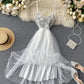 Fashion dress A line v neck tulle sequins dress summer dress  1242