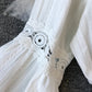 A line white hollow lace dress summer dress  1206