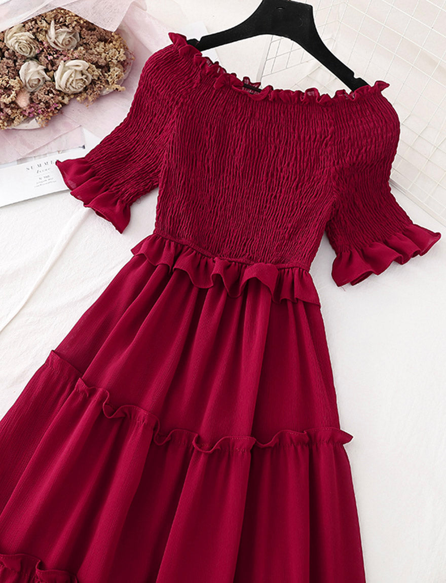 Robe d'été à manches courtes en coupe A 1139 