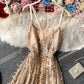 Stylish v neck tulle sequins dress fashion girl dress  1241