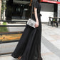Black chiffon long dress women's dress  1191