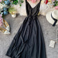 Einfaches A-Linien-Kleid mit V-Ausschnitt, Damenkleid 1224