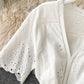 Weißes Kurzarmkleid mit V-Ausschnitt Modekleid 1074