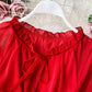 Rotes A-Linie Chiffonkleid Mode Mädchenkleid 1005