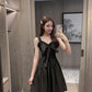 Black sweetheart neck short dress fashion girl dress  1077