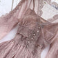A line tulle lace long sleeve dress fashion dress  1072
