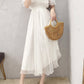 White chiffon summer dress fashion girl dress  1111